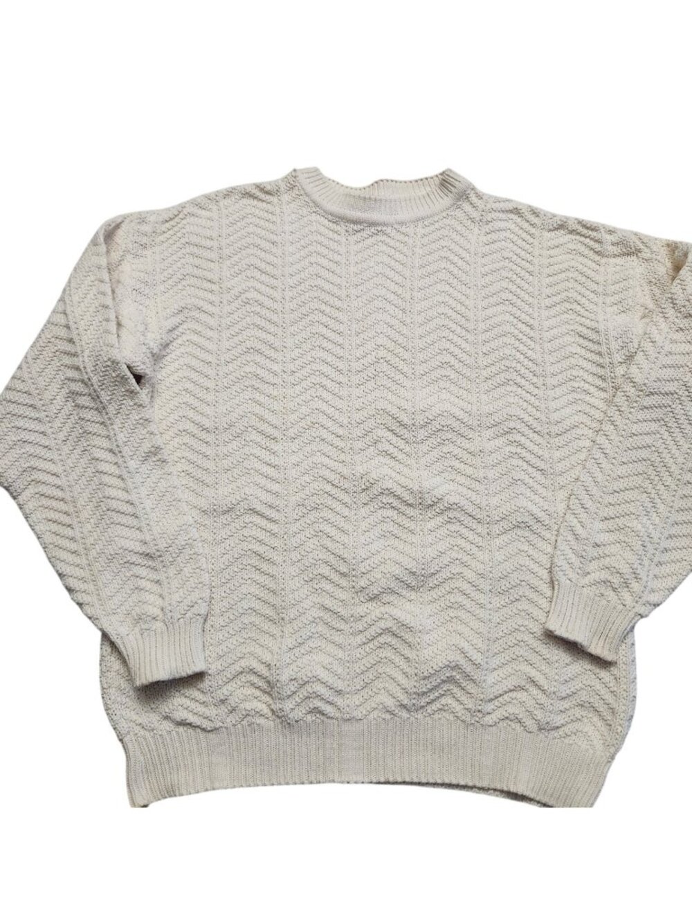 Burberry's Sweater Mens Large Beige Vintage Knit Grandpa Pullover Sweater